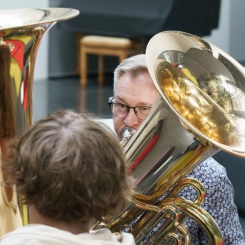 Tuba teacher and student